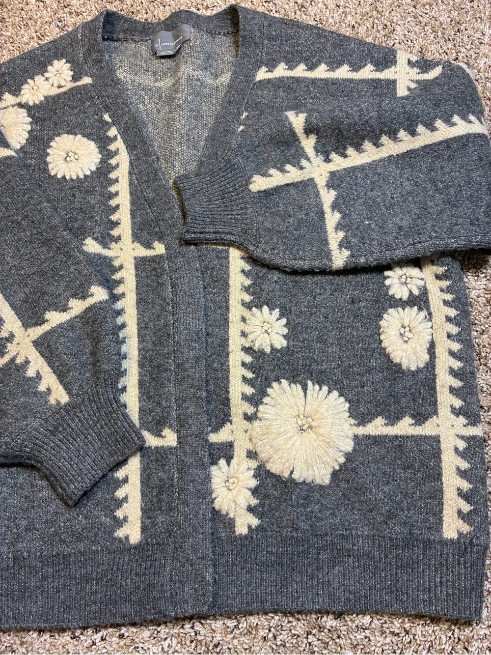 By Anthropologie Catherine Embroidered Floral Open Knit Cardigan - Picture 8 of 14